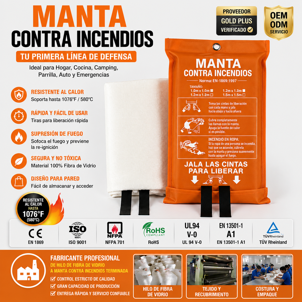 Manta Contra Incendios Silo Goods™ | Apaga el Fuego en Segundos y Protege a tu Familia