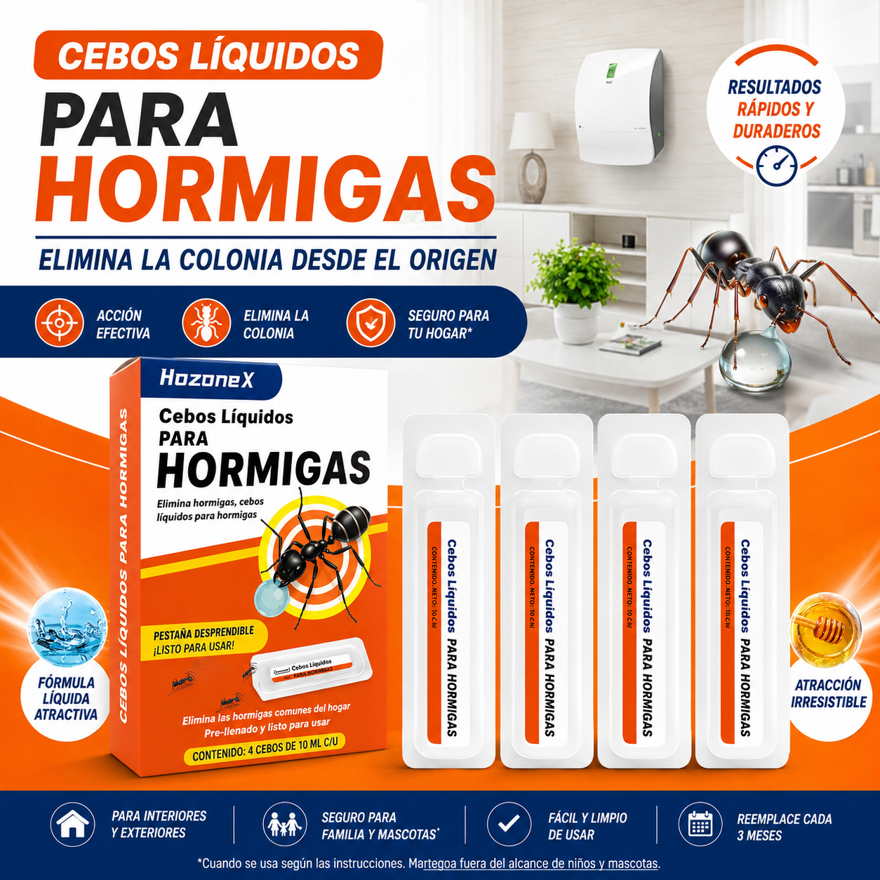 Cebo Líquido Anti-Hormigas + Guía Gratis🎁| Elimina la Colonia Completa — 4 Unidades