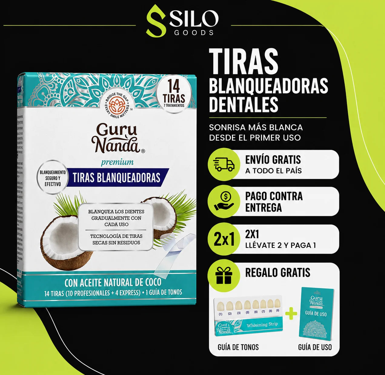 Tiras Blanqueadoras Silo — Sonrisa Visiblemente Más Clara