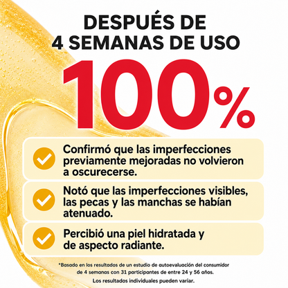 Suero iluminador de vitamina C para brillo facial con ácido hialurónico | Cuidado de manchas oscuras y tonos desiguales